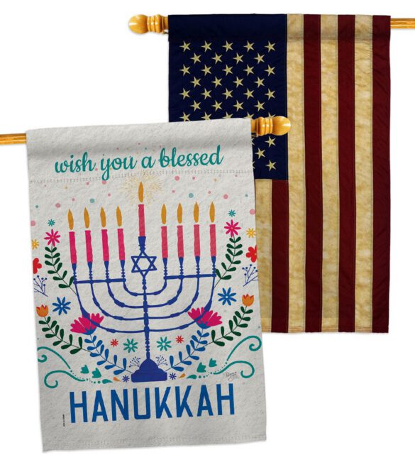 Hanukkan Wish - Hanukkah Winter Vertical Impressions Decorative Flags HG120276 Made In USA - Image 8