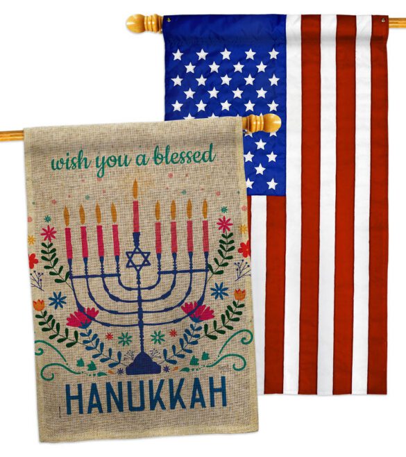Hanukkan Wish - Hanukkah Winter Vertical Impressions Decorative Flags HG120276 Made In USA - Image 31