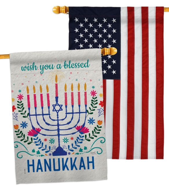 Hanukkan Wish - Hanukkah Winter Vertical Impressions Decorative Flags HG120276 Made In USA - Image 15