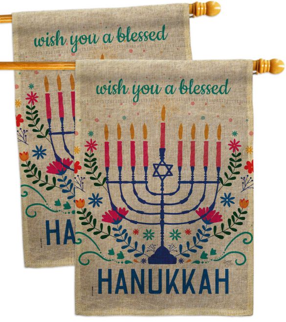 Hanukkan Wish - Hanukkah Winter Vertical Impressions Decorative Flags HG120276 Made In USA - Image 33