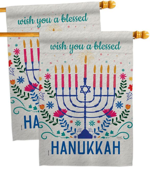Hanukkan Wish - Hanukkah Winter Vertical Impressions Decorative Flags HG120276 Made In USA - Image 12