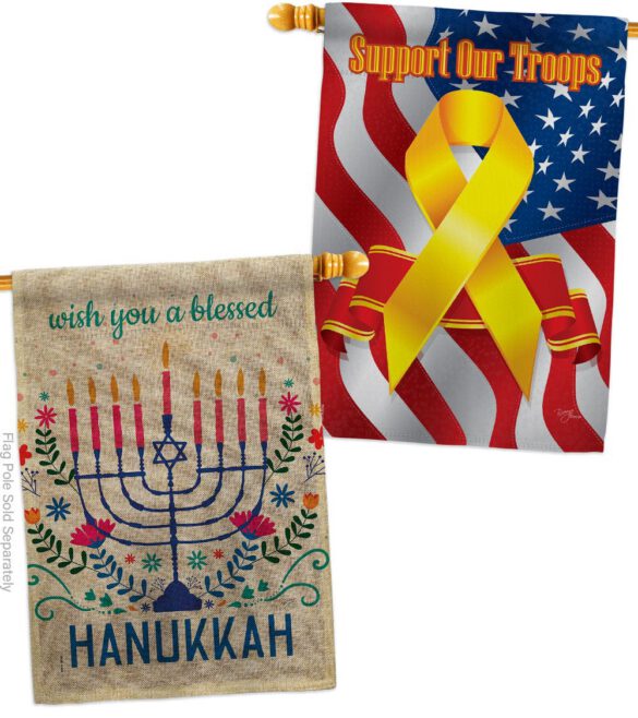 Hanukkan Wish - Hanukkah Winter Vertical Impressions Decorative Flags HG120276 Made In USA - Image 35