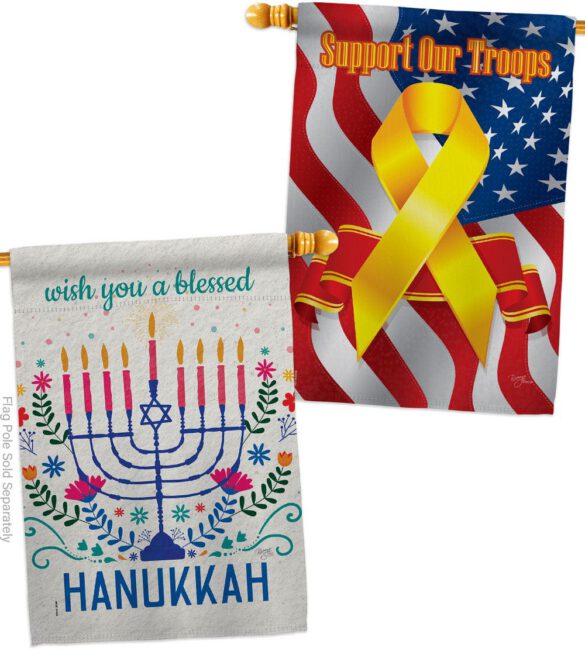Hanukkan Wish - Hanukkah Winter Vertical Impressions Decorative Flags HG120276 Made In USA - Image 14