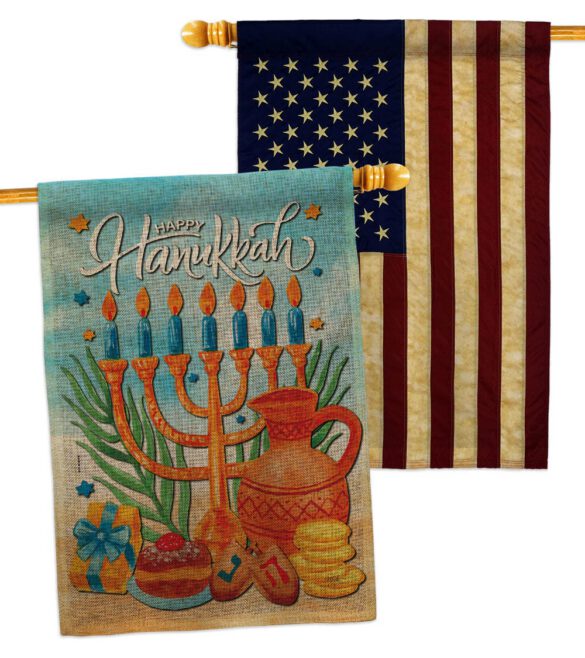 Hanukkah Feast - Hanukkah Winter Vertical Impressions Decorative Flags HG120278 Made In USA - Image 29