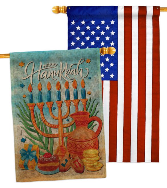 Hanukkah Feast - Hanukkah Winter Vertical Impressions Decorative Flags HG120278 Made In USA - Image 31