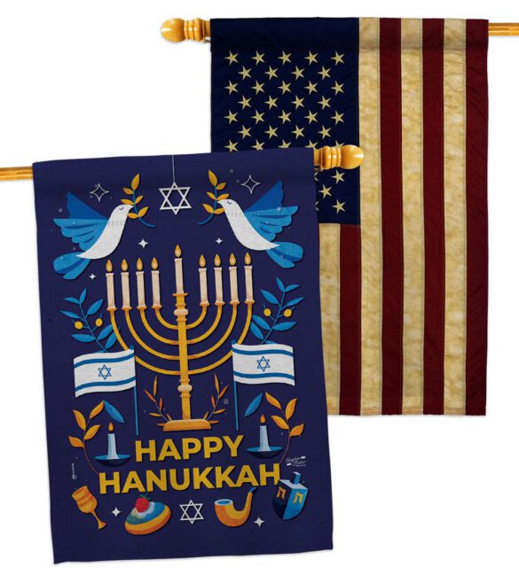 Hanukkah Bless - Hanukkah Winter Vertical Impressions Decorative Flags HG130425 Made In USA - Image 8