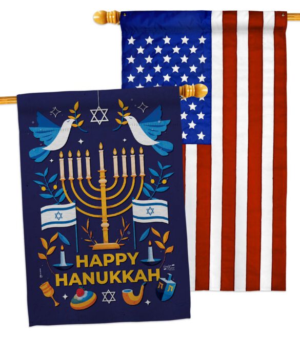 Hanukkah Bless - Hanukkah Winter Vertical Impressions Decorative Flags HG130425 Made In USA - Image 10