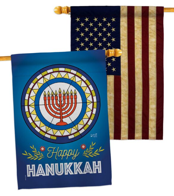 Celebratory Hanukkah - Hanukkah Winter Vertical Impressions Decorative Flags HG130430 Made In USA - Image 8