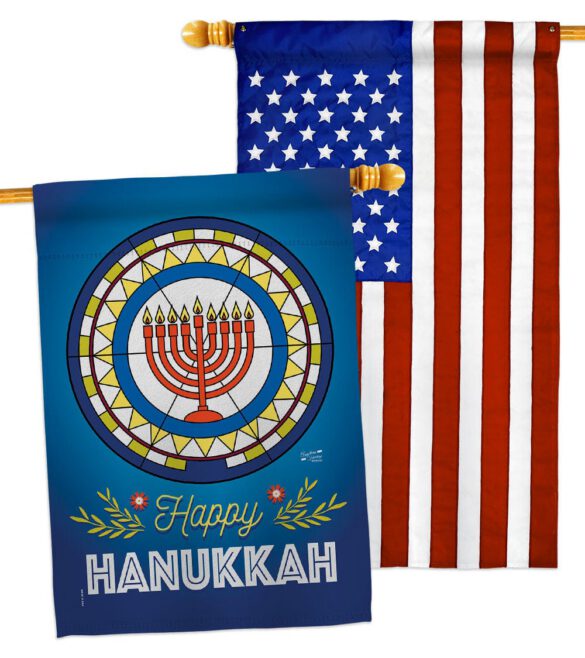 Celebratory Hanukkah - Hanukkah Winter Vertical Impressions Decorative Flags HG130430 Made In USA - Image 10