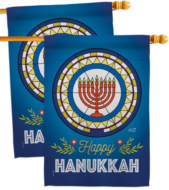 Celebratory Hanukkah - Hanukkah Winter Vertical Impressions Decorative Flags HG130430 Made In USA - Image 12