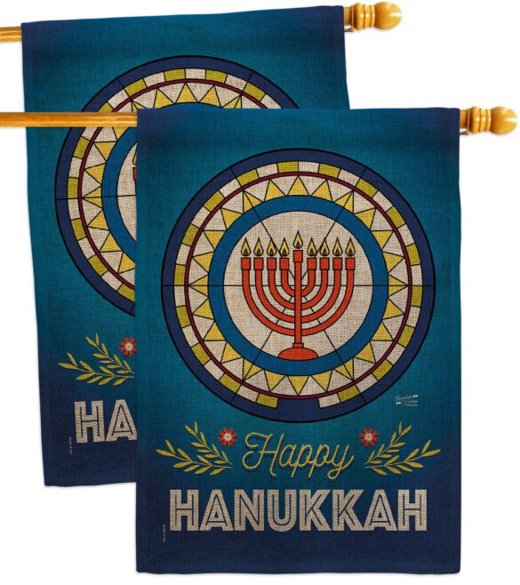 Celebratory Hanukkah - Hanukkah Winter Vertical Impressions Decorative Flags HG130430 Made In USA - Image 33