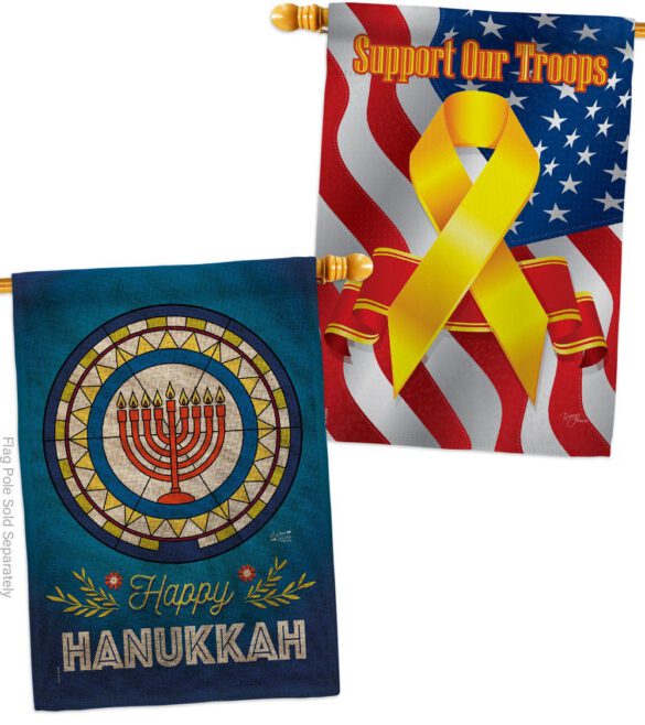 Celebratory Hanukkah - Hanukkah Winter Vertical Impressions Decorative Flags HG130430 Made In USA - Image 35