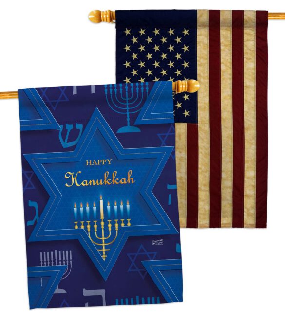 Holiday Hanukkah - Hanukkah Winter Vertical Impressions Decorative Flags HG130431 Made In USA - Image 8