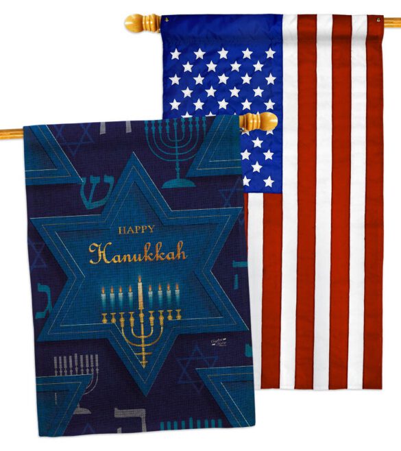 Holiday Hanukkah - Hanukkah Winter Vertical Impressions Decorative Flags HG130431 Made In USA - Image 31