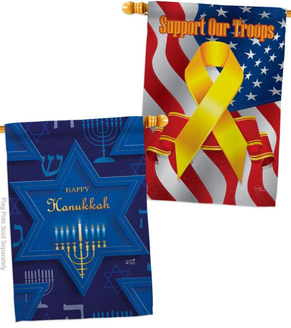 Holiday Hanukkah - Hanukkah Winter Vertical Impressions Decorative Flags HG130431 Made In USA - Image 14