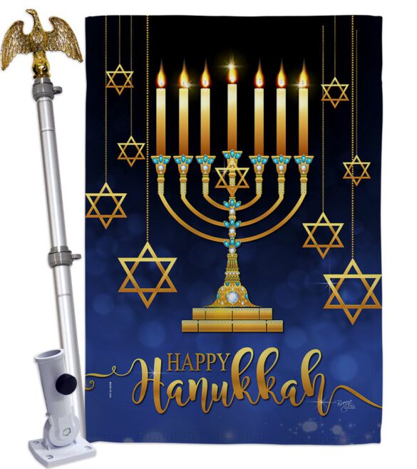 Happy Hanukkah - Hanukkah Winter Vertical Impressions Decorative Flags HG114227 Made In USA - Image 9