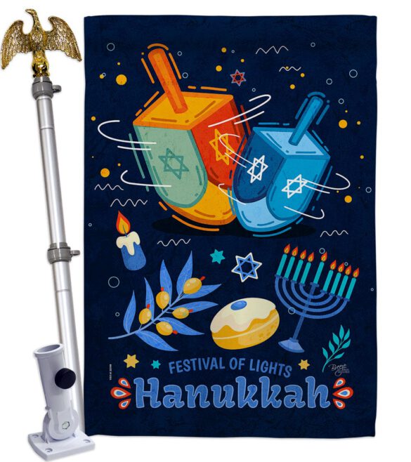 Festival Of Lights - Hanukkah Winter Vertical Impressions Decorative Flags HG114228 Made In USA - Image 9