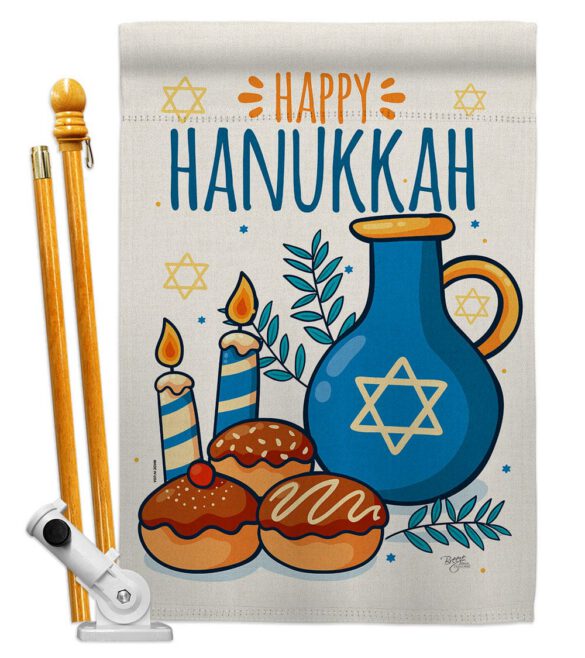 Hanukkah Sufganiyot - Hanukkah Winter Vertical Impressions Decorative Flags HG114240 Made In USA - Image 5