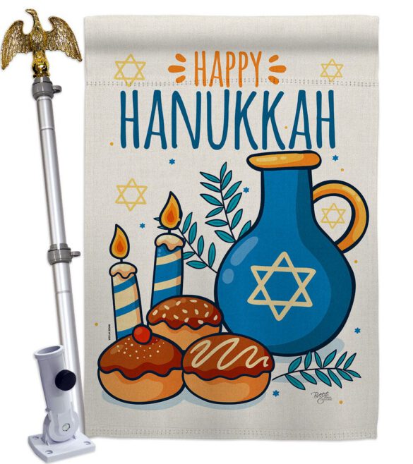 Hanukkah Sufganiyot - Hanukkah Winter Vertical Impressions Decorative Flags HG114240 Made In USA - Image 9