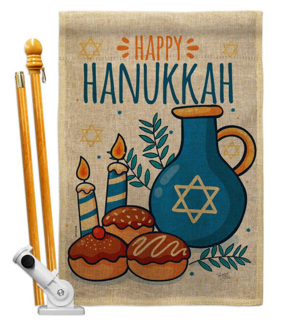 Hanukkah Sufganiyot - Hanukkah Winter Vertical Impressions Decorative Flags HG114240 Made In USA - Image 15