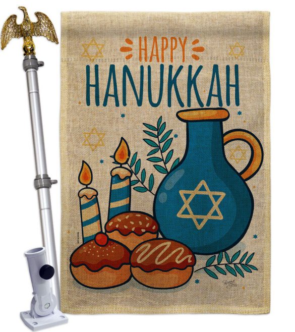 Hanukkah Sufganiyot - Hanukkah Winter Vertical Impressions Decorative Flags HG114240 Made In USA - Image 19