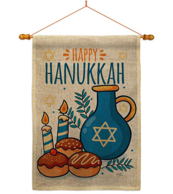 Hanukkah Sufganiyot - Hanukkah Winter Vertical Impressions Decorative Flags HG114240 Made In USA - Image 20