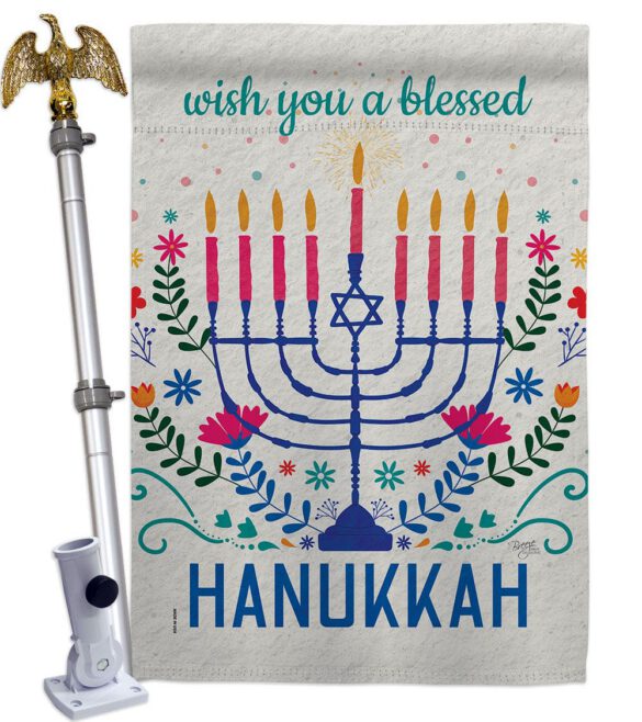Hanukkan Wish - Hanukkah Winter Vertical Impressions Decorative Flags HG120276 Made In USA - Image 20
