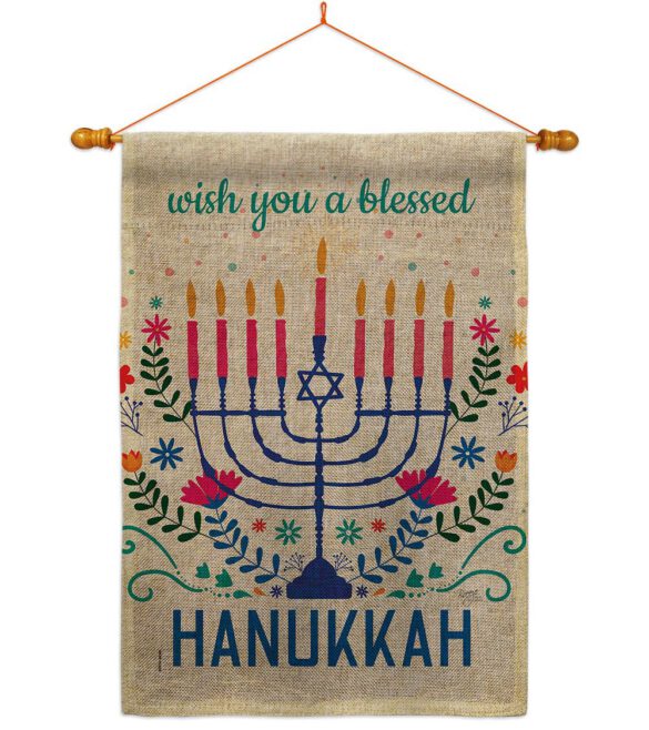 Hanukkan Wish - Hanukkah Winter Vertical Impressions Decorative Flags HG120276 Made In USA - Image 42