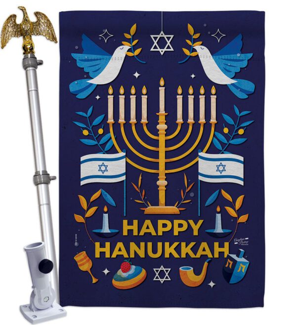 Hanukkah Bless - Hanukkah Winter Vertical Impressions Decorative Flags HG130425 Made In USA - Image 20