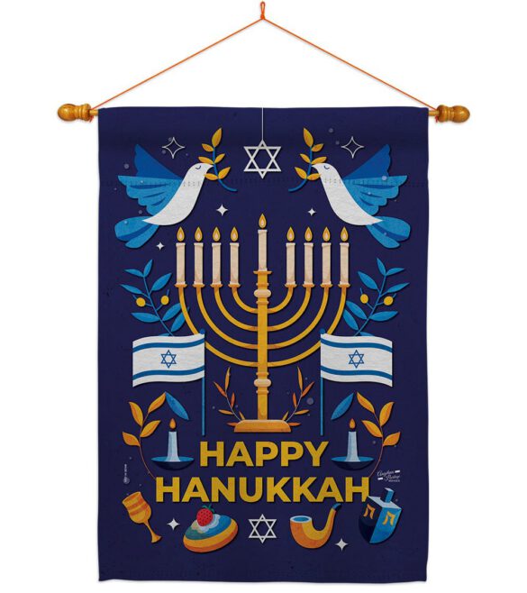 Hanukkah Bless - Hanukkah Winter Vertical Impressions Decorative Flags HG130425 Made In USA - Image 21
