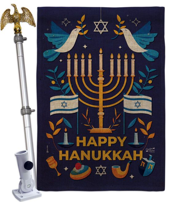 Hanukkah Bless - Hanukkah Winter Vertical Impressions Decorative Flags HG130425 Made In USA - Image 41