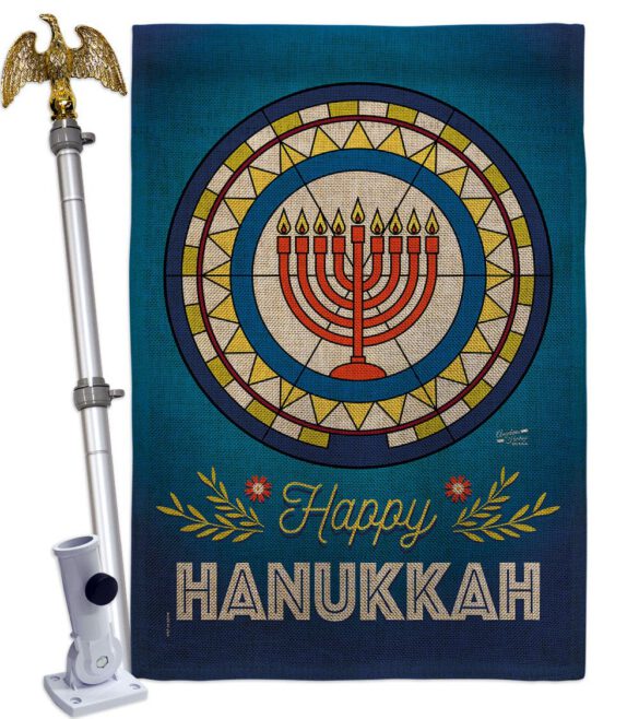 Celebratory Hanukkah - Hanukkah Winter Vertical Impressions Decorative Flags HG130430 Made In USA - Image 41