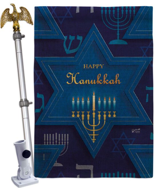 Holiday Hanukkah - Hanukkah Winter Vertical Impressions Decorative Flags HG130431 Made In USA - Image 41