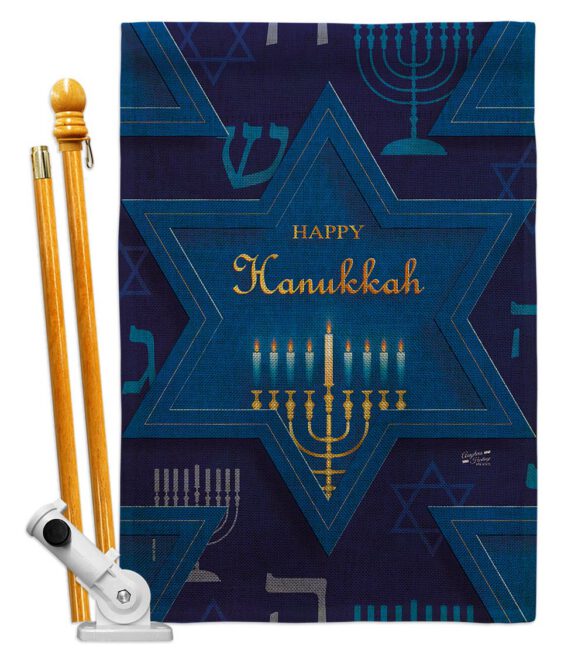 Holiday Hanukkah - Hanukkah Winter Vertical Impressions Decorative Flags HG130431 Made In USA - Image 26