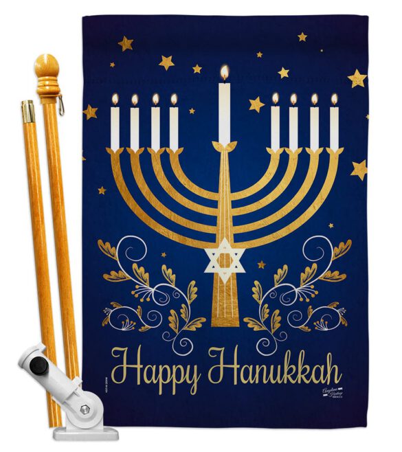 Happy Hanukkah - Hanukkah Winter Vertical Impressions Decorative Flags HG137324 Made In USA - Image 5