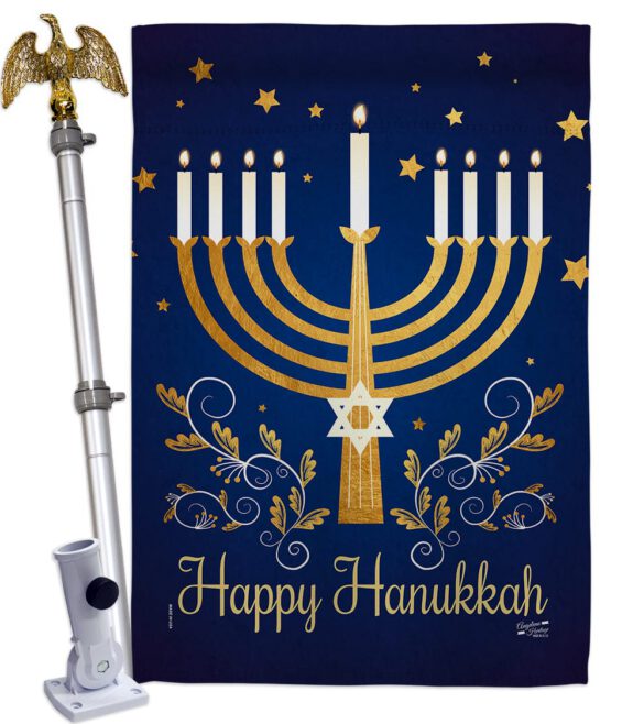 Happy Hanukkah - Hanukkah Winter Vertical Impressions Decorative Flags HG137324 Made In USA - Image 9
