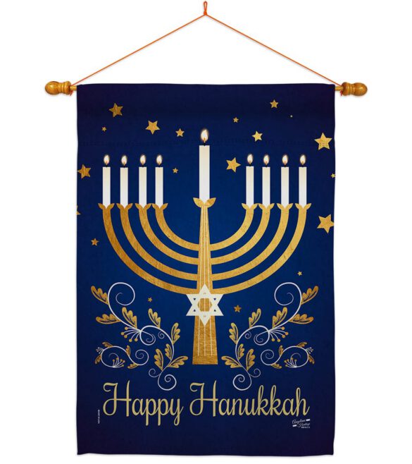 Happy Hanukkah - Hanukkah Winter Vertical Impressions Decorative Flags HG137324 Made In USA - Image 10