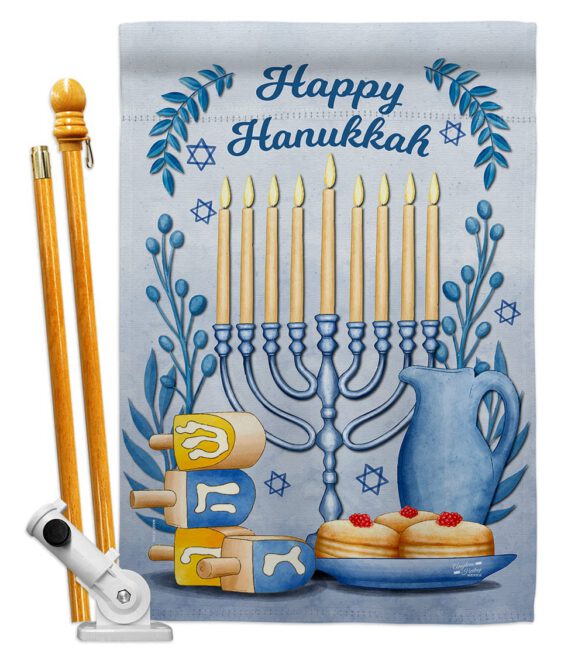Happy Hanukkah - Hanukkah Winter Vertical Impressions Decorative Flags HG137326 Made In USA - Image 5
