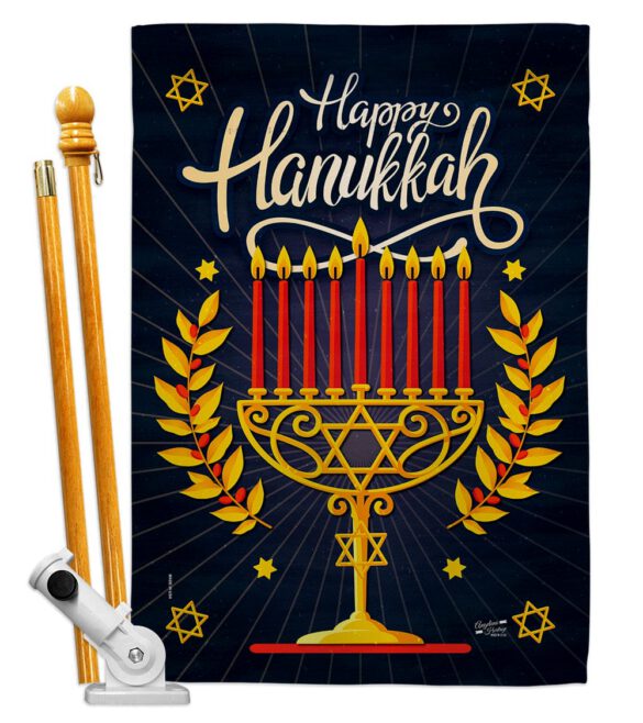 Happy Hanukkah - Hanukkah Winter Vertical Impressions Decorative Flags HG137327 Made In USA - Image 5