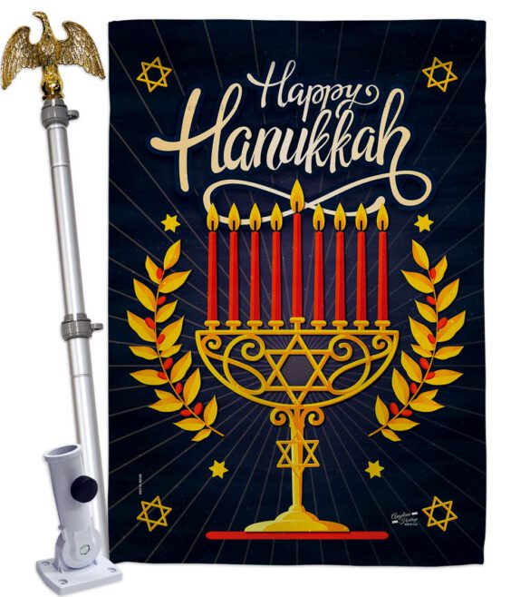 Happy Hanukkah - Hanukkah Winter Vertical Impressions Decorative Flags HG137327 Made In USA - Image 9