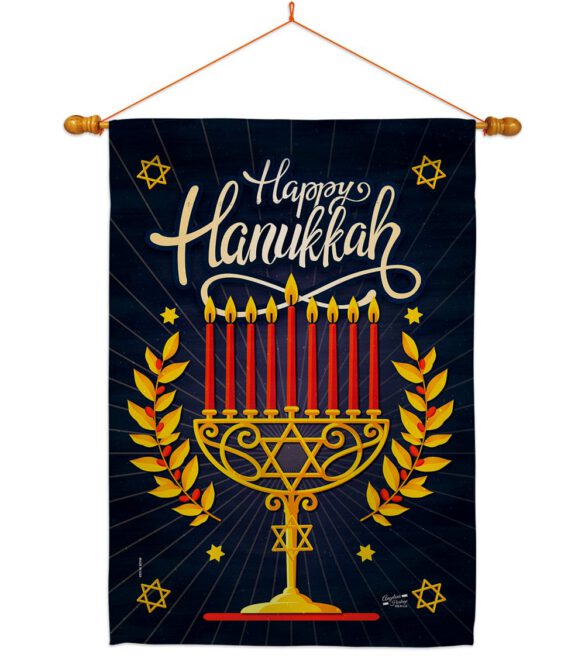 Happy Hanukkah - Hanukkah Winter Vertical Impressions Decorative Flags HG137327 Made In USA - Image 10