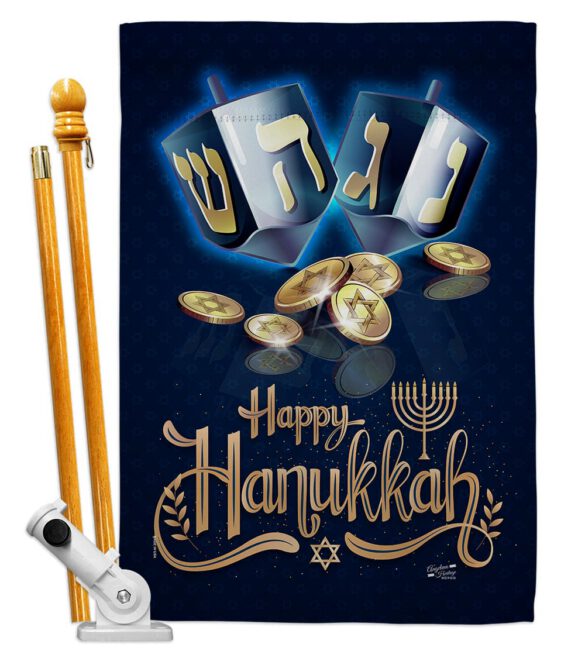 Happy Hanukkah - Hanukkah Winter Vertical Impressions Decorative Flags HG137330 Made In USA - Image 5