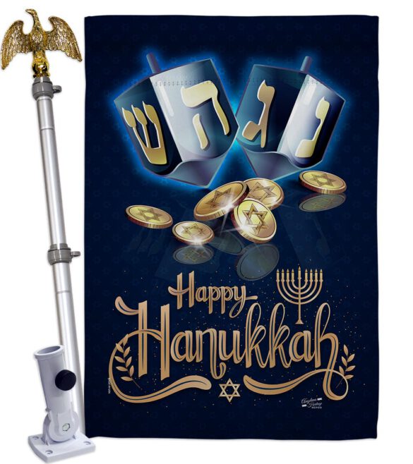 Happy Hanukkah - Hanukkah Winter Vertical Impressions Decorative Flags HG137330 Made In USA - Image 9