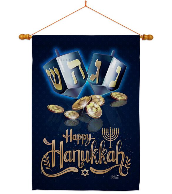 Happy Hanukkah - Hanukkah Winter Vertical Impressions Decorative Flags HG137330 Made In USA - Image 10