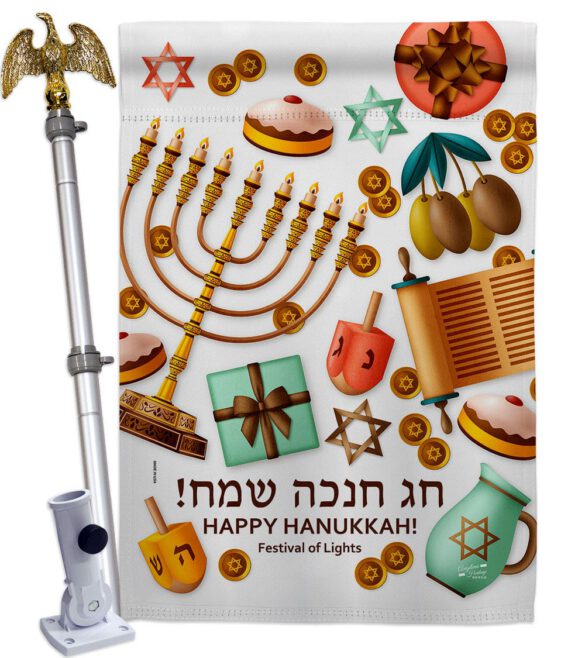Festival of Lights - Hanukkah Winter Vertical Impressions Decorative Flags HG137376 Made In USA - Image 9