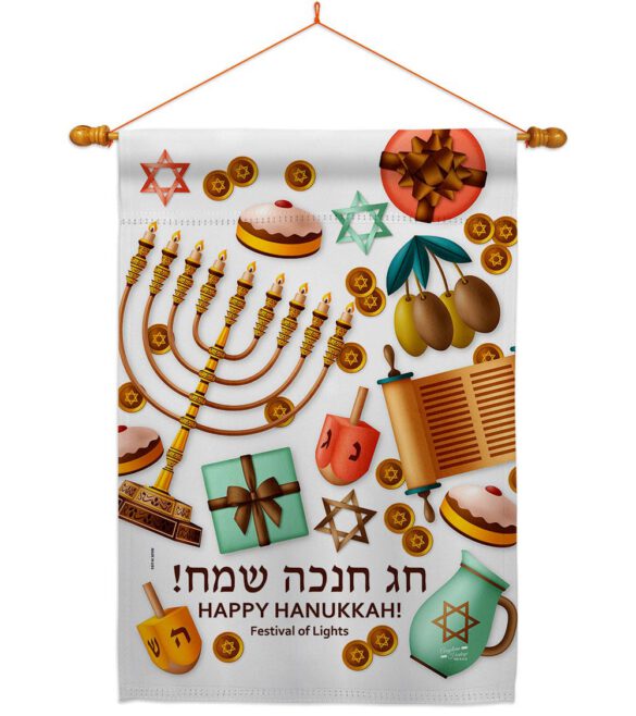 Festival of Lights - Hanukkah Winter Vertical Impressions Decorative Flags HG137376 Made In USA - Image 10