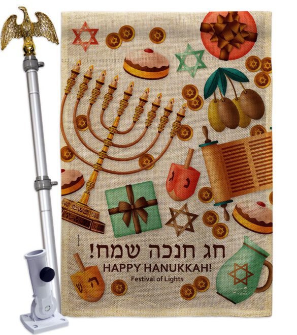 Festival of Lights - Hanukkah Winter Vertical Impressions Decorative Flags HG137376 Made In USA - Image 19