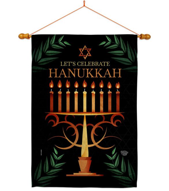 Celebrate Hanukkah - Hanukkah Winter Vertical Impressions Decorative Flags HG190011 Made In USA - Image 12