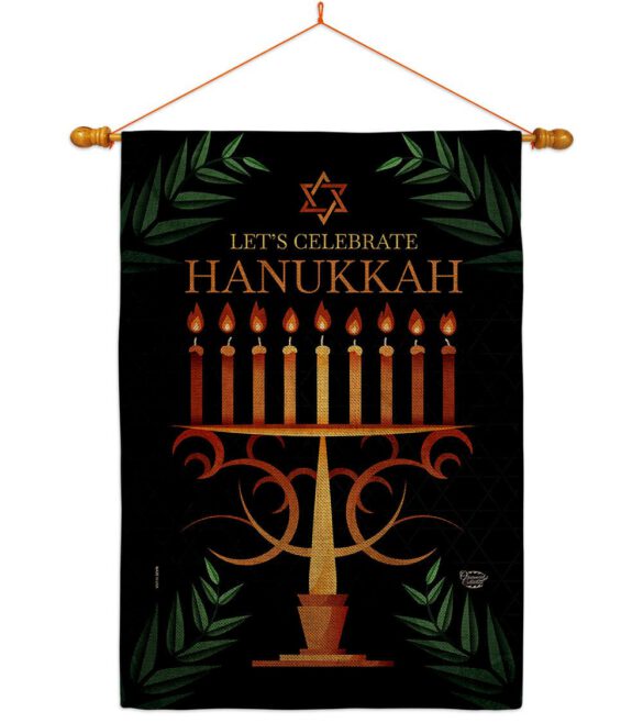 Celebrate Hanukkah - Hanukkah Winter Vertical Impressions Decorative Flags HG190011 Made In USA - Image 24