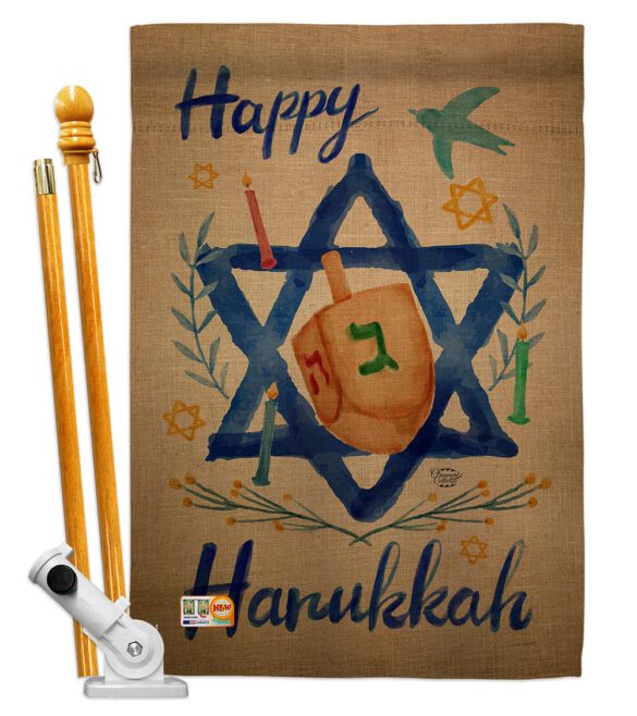 Happy Hanukkah - Hanukkah Winter Vertical Impressions Decorative Flags HG191077 Made In USA - Image 5